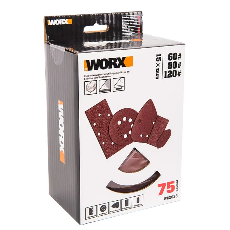 Набор шлифовальных листов WORX WA2028 75 шт. — детальное фото