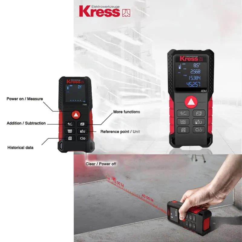Лазерный дальномер (лазерная рулетка) KRESS KI202 100м — детальное фото