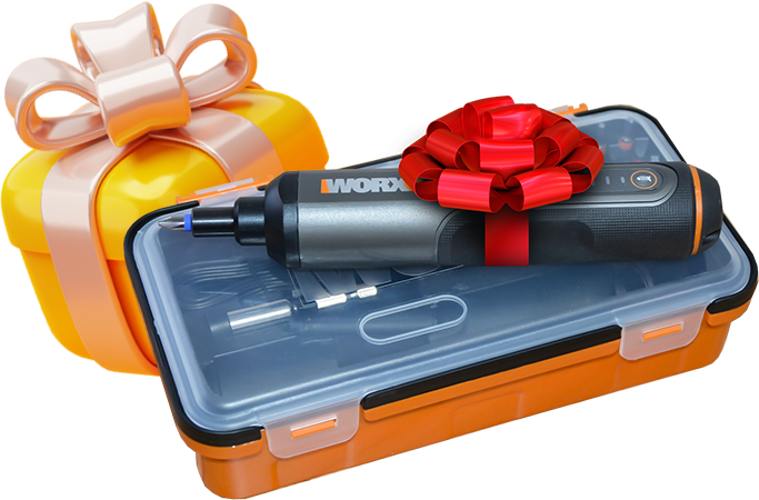 Купи технику WORX — получи аккумуляторную отвертку в подарок!