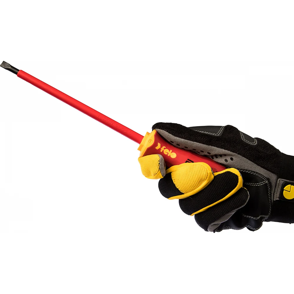 Диэлектрическая отвертка Felo Ergonic 6,5х1,2х150 плоская шлицевая 41306590 — детальное фото