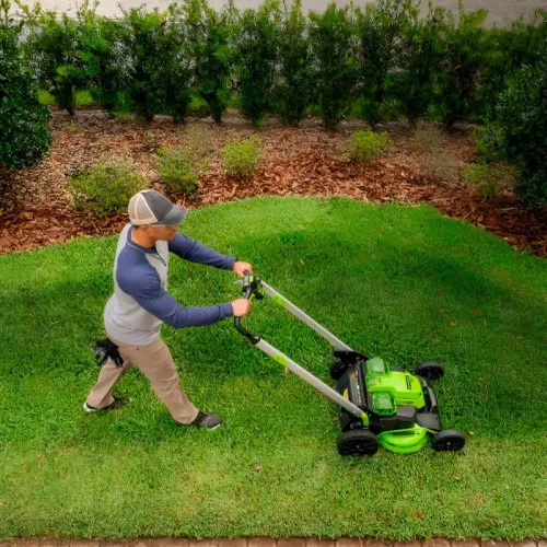 Газонокосилка самоходная Greenworks GD60LM61 60V 2519107 (61 см) бесщеточная аккумуляторная — детальное фото