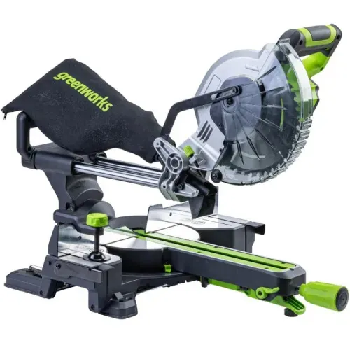 Торцовочная пила Greenworks GD24MS216 24V 1501707 (216x30 мм) с протяжкой бесщеточная аккумуляторная — детальное фото